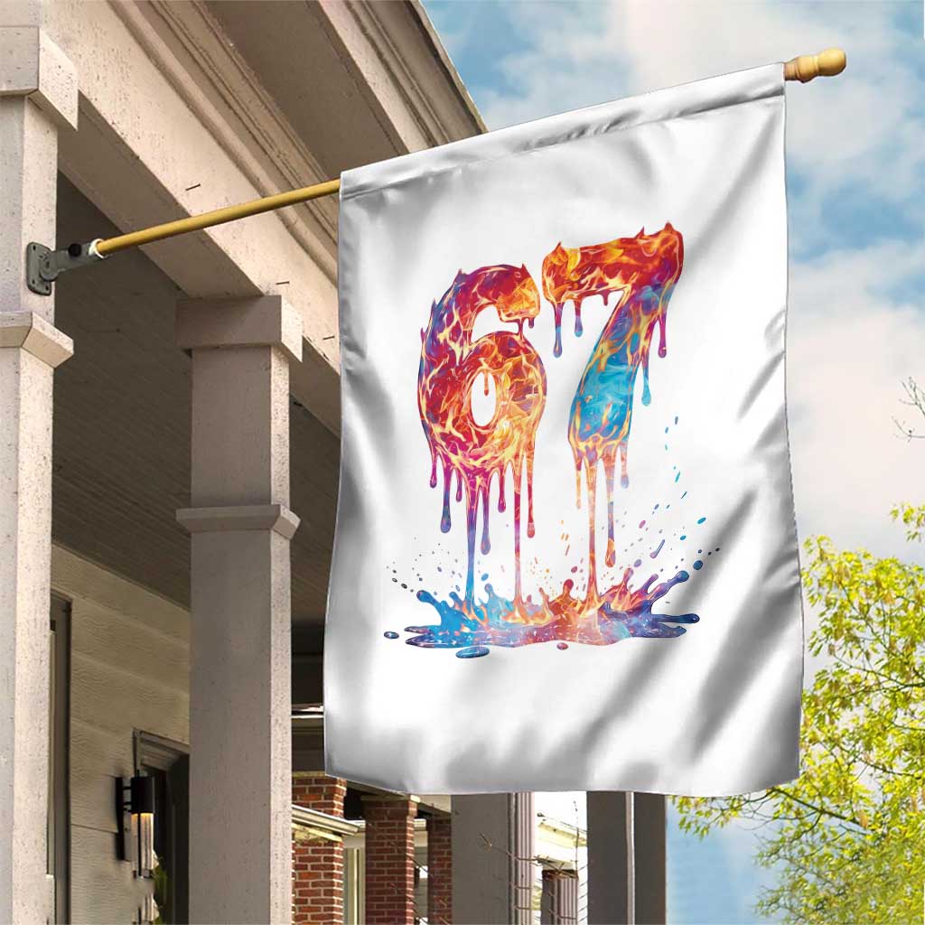 Burning Six Seven Garden Flag Drip Fire Flame Meme