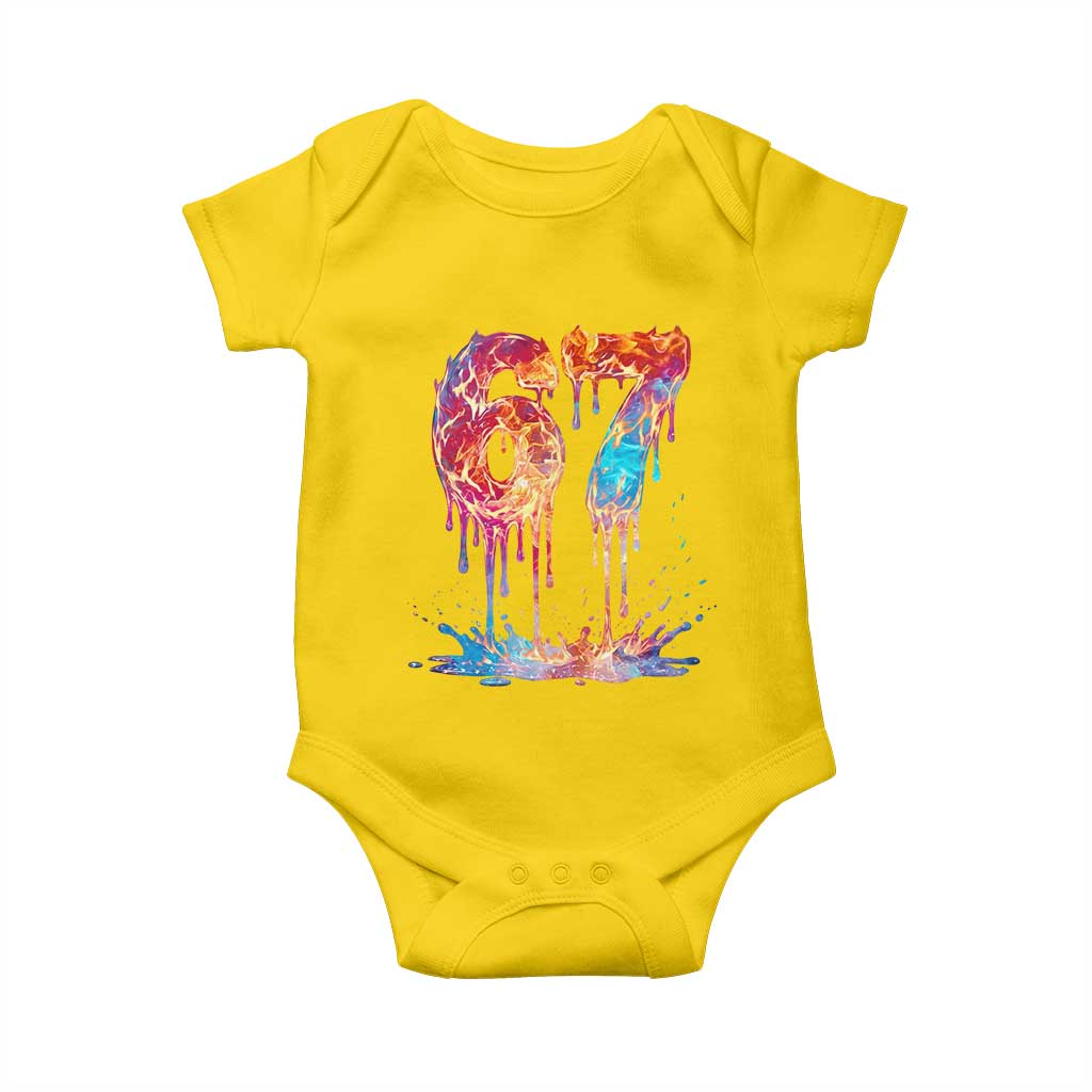Burning Six Seven Baby Onesie Drip Fire Flame Meme