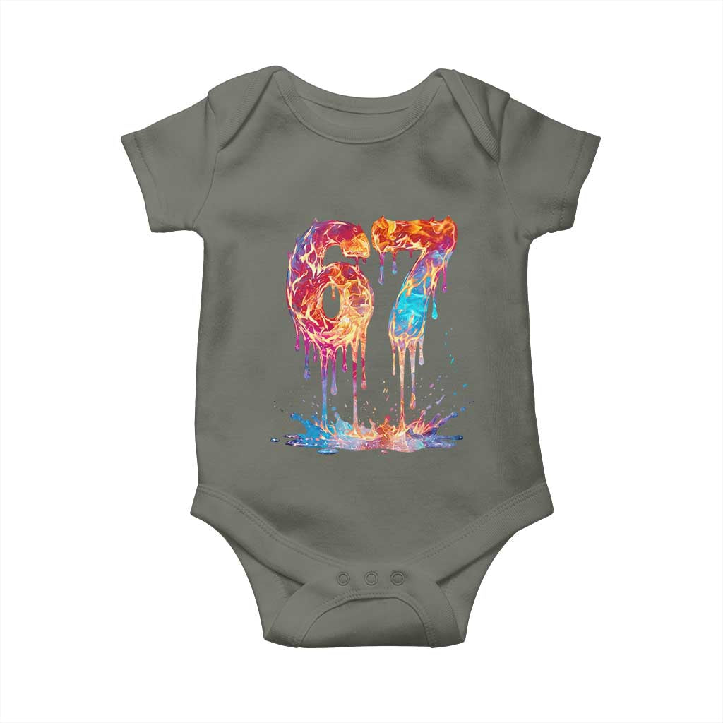 Burning Six Seven Baby Onesie Drip Fire Flame Meme