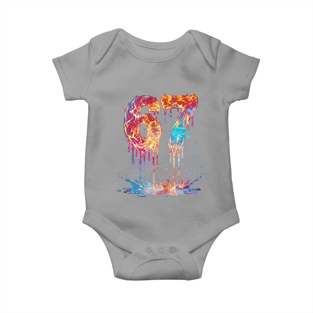 Burning Six Seven Baby Onesie Drip Fire Flame Meme