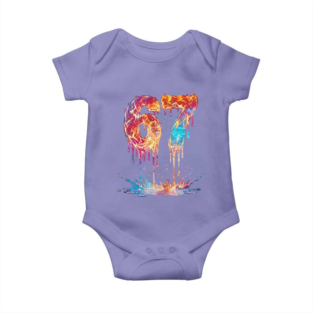 Burning Six Seven Baby Onesie Drip Fire Flame Meme