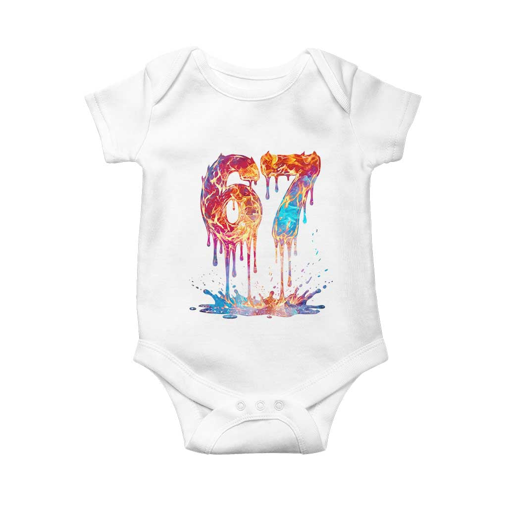 Burning Six Seven Baby Onesie Drip Fire Flame Meme