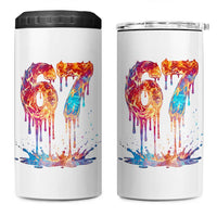 Burning Six Seven 4 in 1 Can Cooler Tumbler Drip Fire Flame Meme