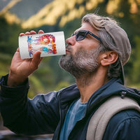 Burning Six Seven 4 in 1 Can Cooler Tumbler Drip Fire Flame Meme