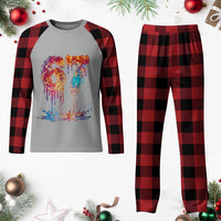 Burning Six Seven Plaid Pajama Set Drip Fire Flame Meme