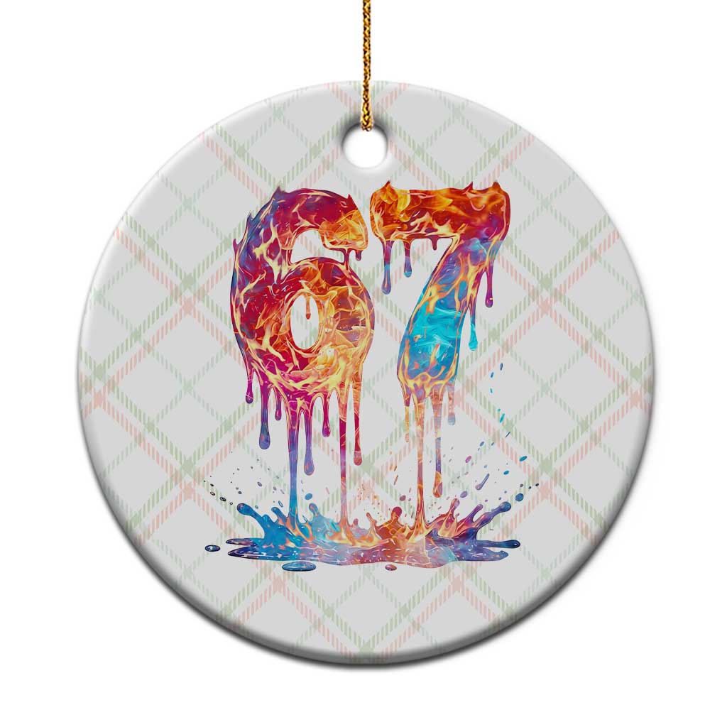 Burning Six Seven Ceramic Ornament Drip Fire Flame Meme