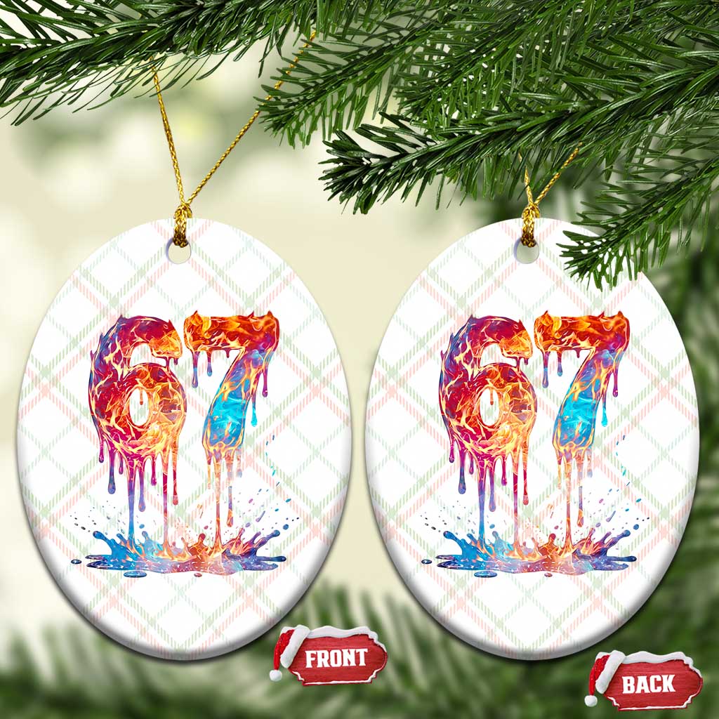 Burning Six Seven Ceramic Ornament Drip Fire Flame Meme