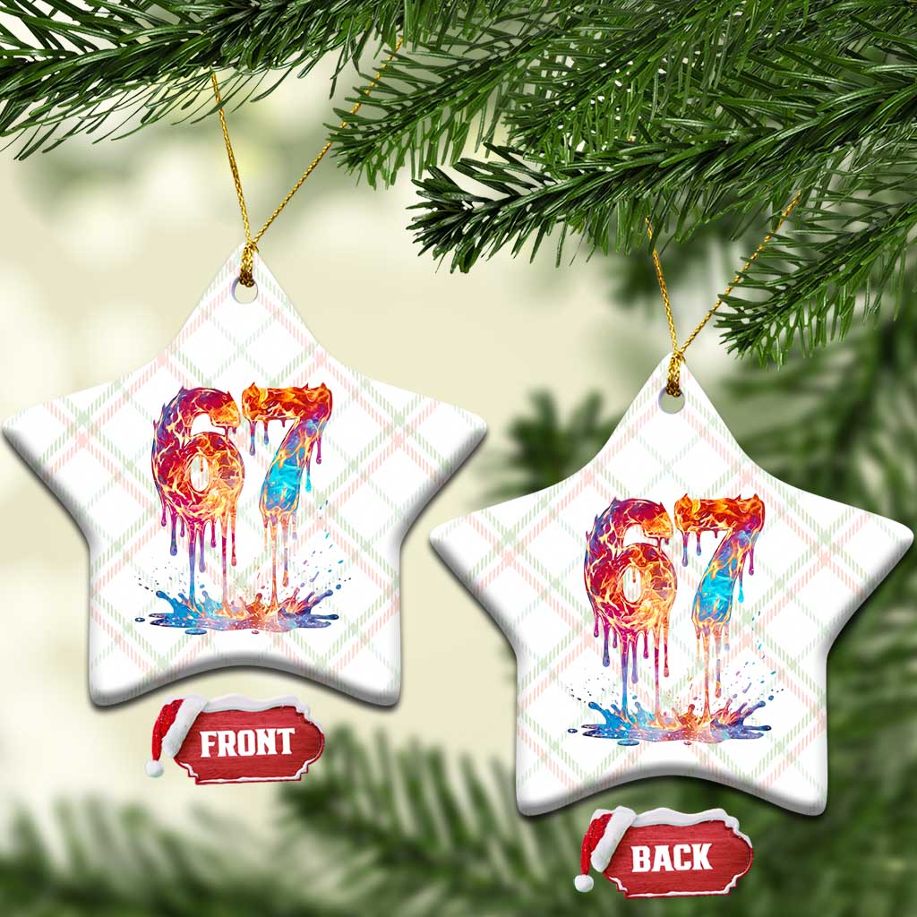 Burning Six Seven Ceramic Ornament Drip Fire Flame Meme