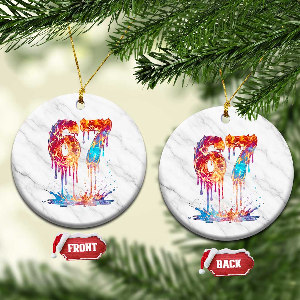 Burning Six Seven Ceramic Ornament Drip Fire Flame Meme