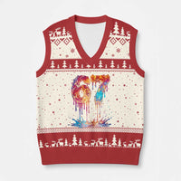 Burning Six Seven V-Neck Knit Sweater Vest Drip Fire Flame Meme