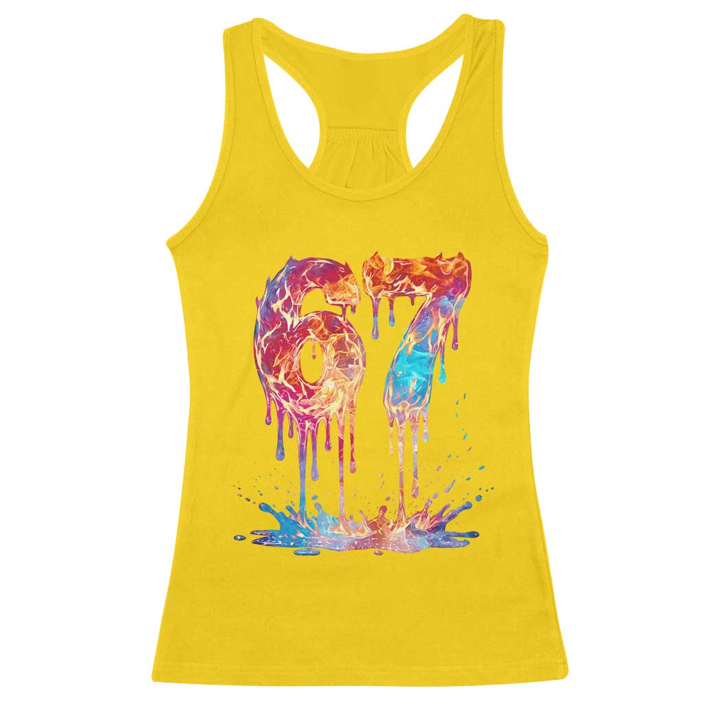 Burning Six Seven Racerback Tank Top Drip Fire Flame Meme