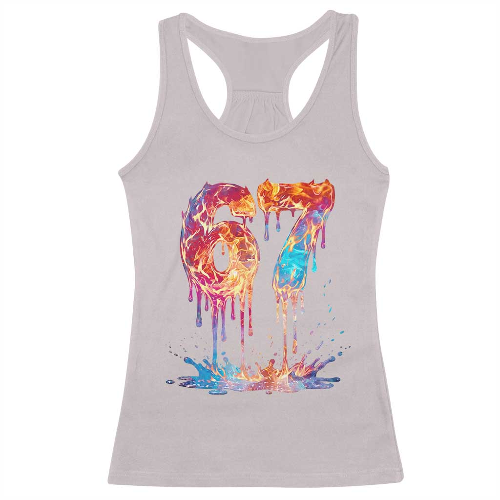 Burning Six Seven Racerback Tank Top Drip Fire Flame Meme