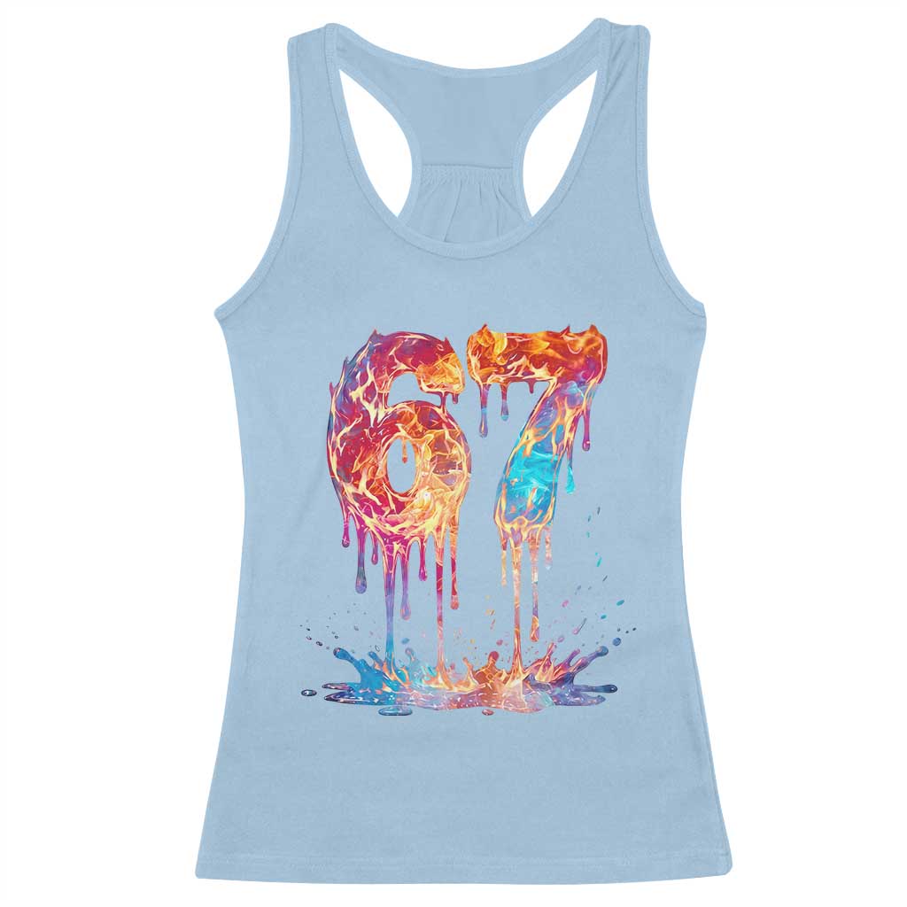 Burning Six Seven Racerback Tank Top Drip Fire Flame Meme