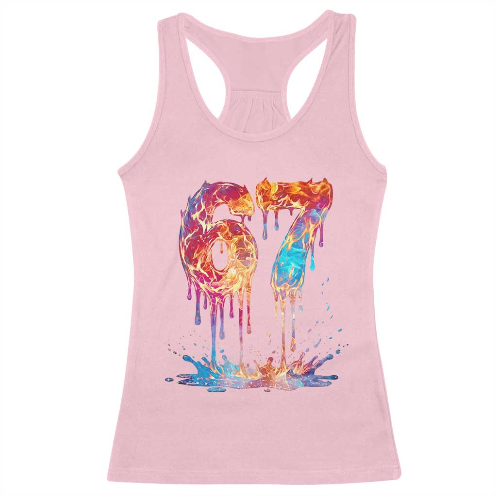 Burning Six Seven Racerback Tank Top Drip Fire Flame Meme