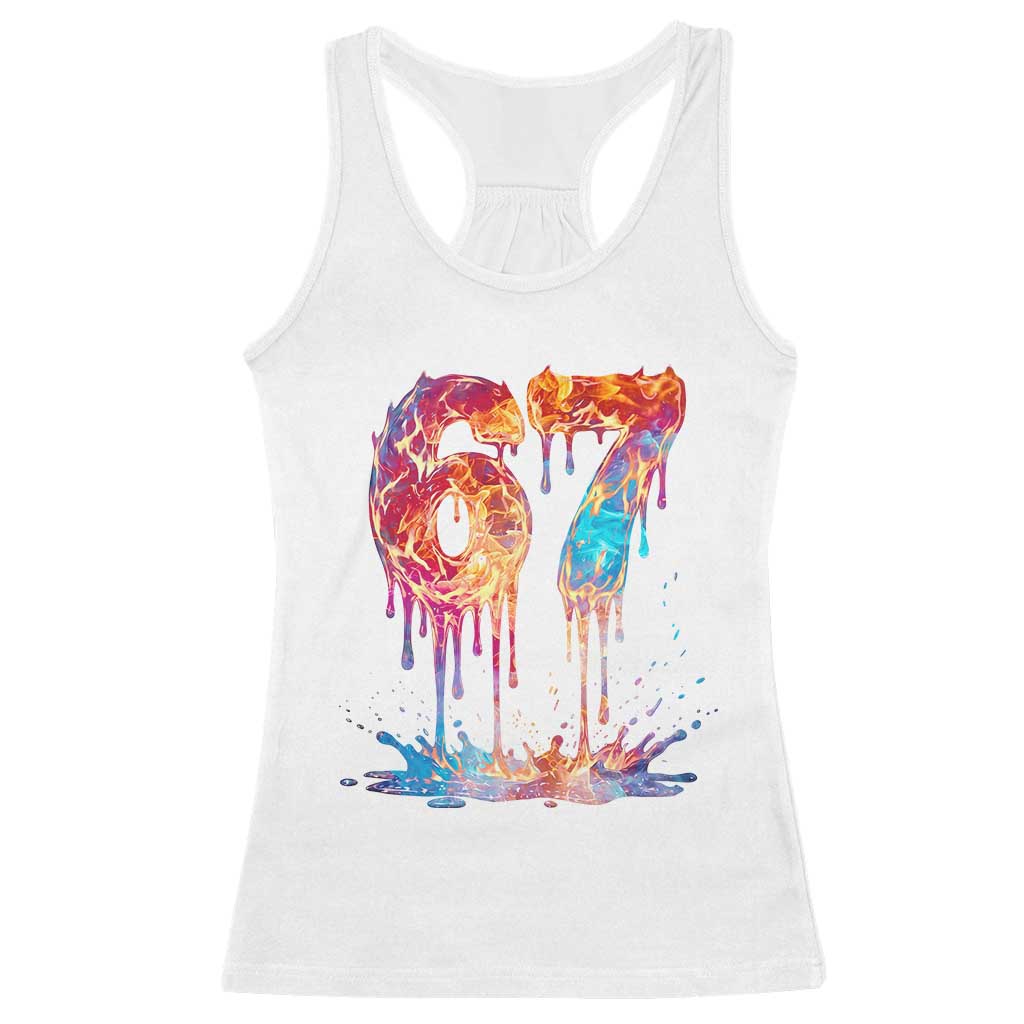 Burning Six Seven Racerback Tank Top Drip Fire Flame Meme