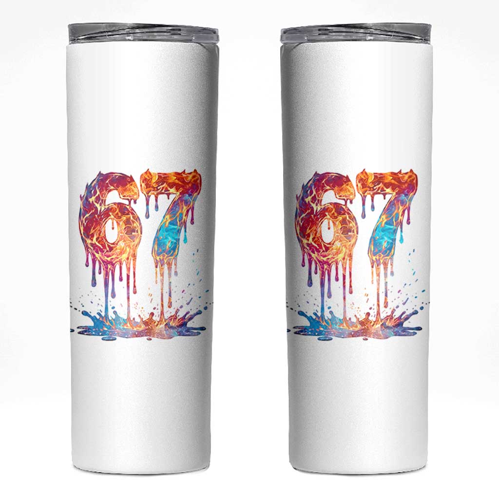 Burning Six Seven Skinny Tumbler Drip Fire Flame Meme