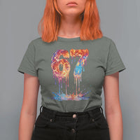 Burning Six Seven T Shirt For Women Drip Fire Flame Meme