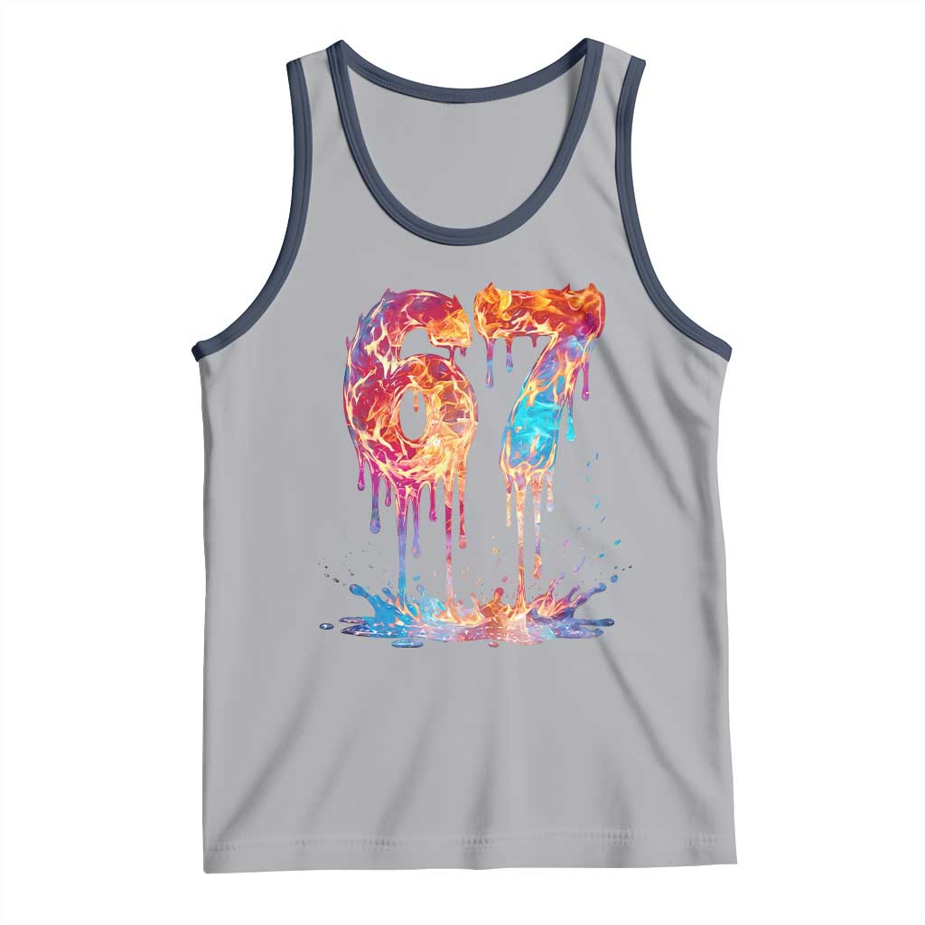 Burning Six Seven Tank Top Drip Fire Flame Meme