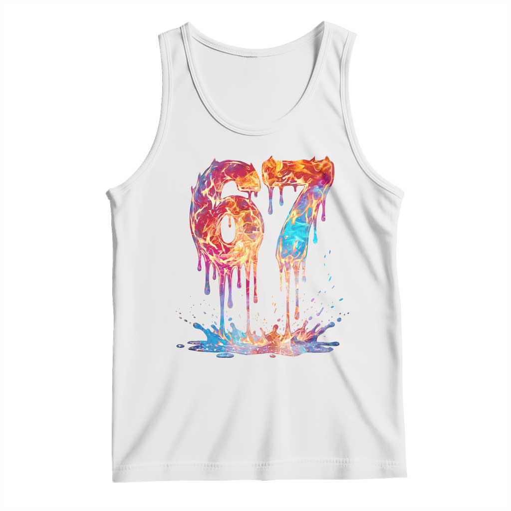 Burning Six Seven Tank Top Drip Fire Flame Meme