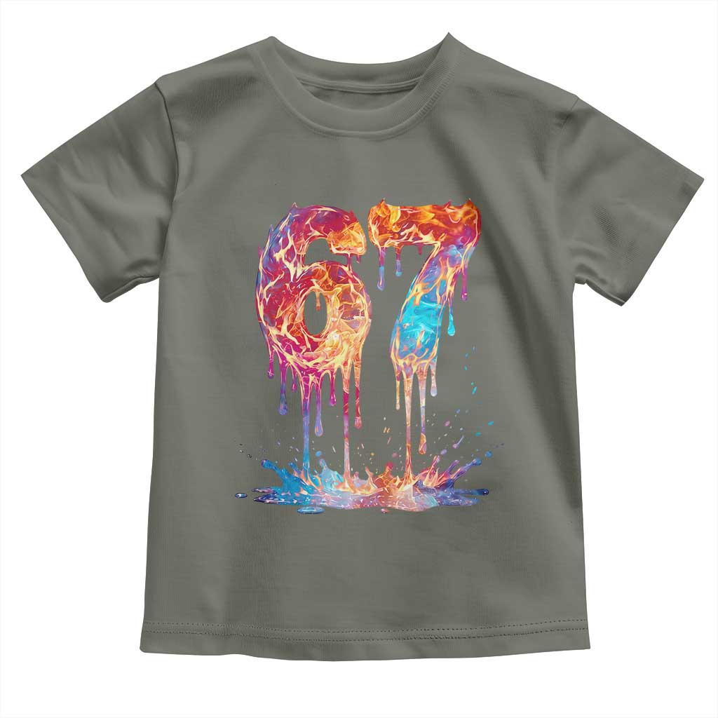 Burning Six Seven Toddler T Shirt Drip Fire Flame Meme