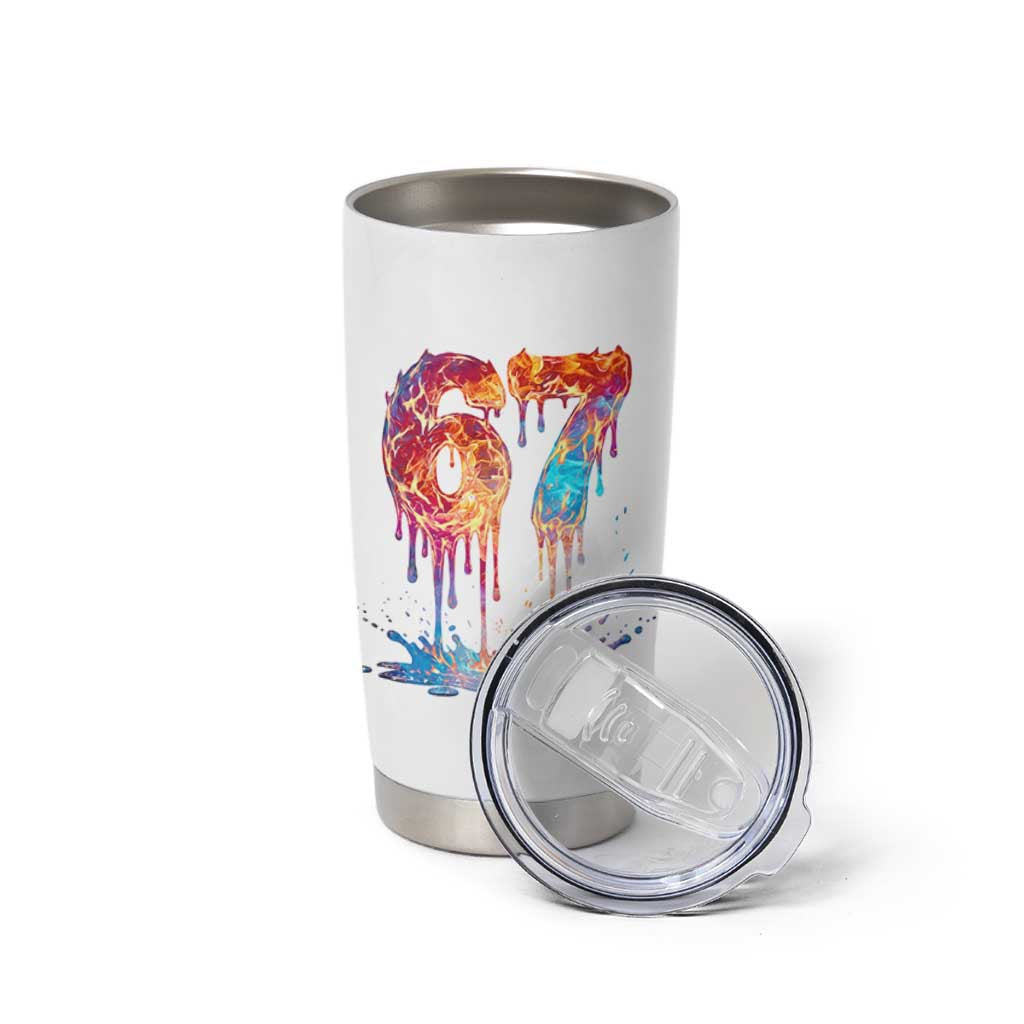 Burning Six Seven Tumbler Cup Drip Fire Flame Meme