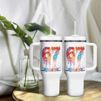 Burning Six Seven Tumbler With Handle Drip Fire Flame Meme