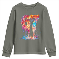 Burning Six Seven Youth Sweatshirt Drip Fire Flame Meme