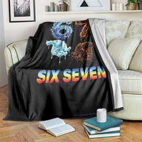 Water Fire Element Six Seven Throw Blanket Trendy Meme Gift