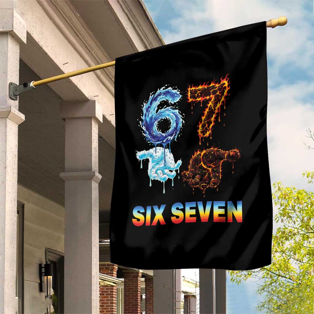 Water Fire Element Six Seven Garden Flag Trendy Meme Gift