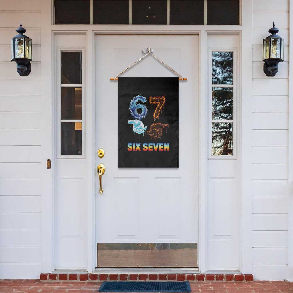 Water Fire Element Six Seven Garden Flag Trendy Meme Gift