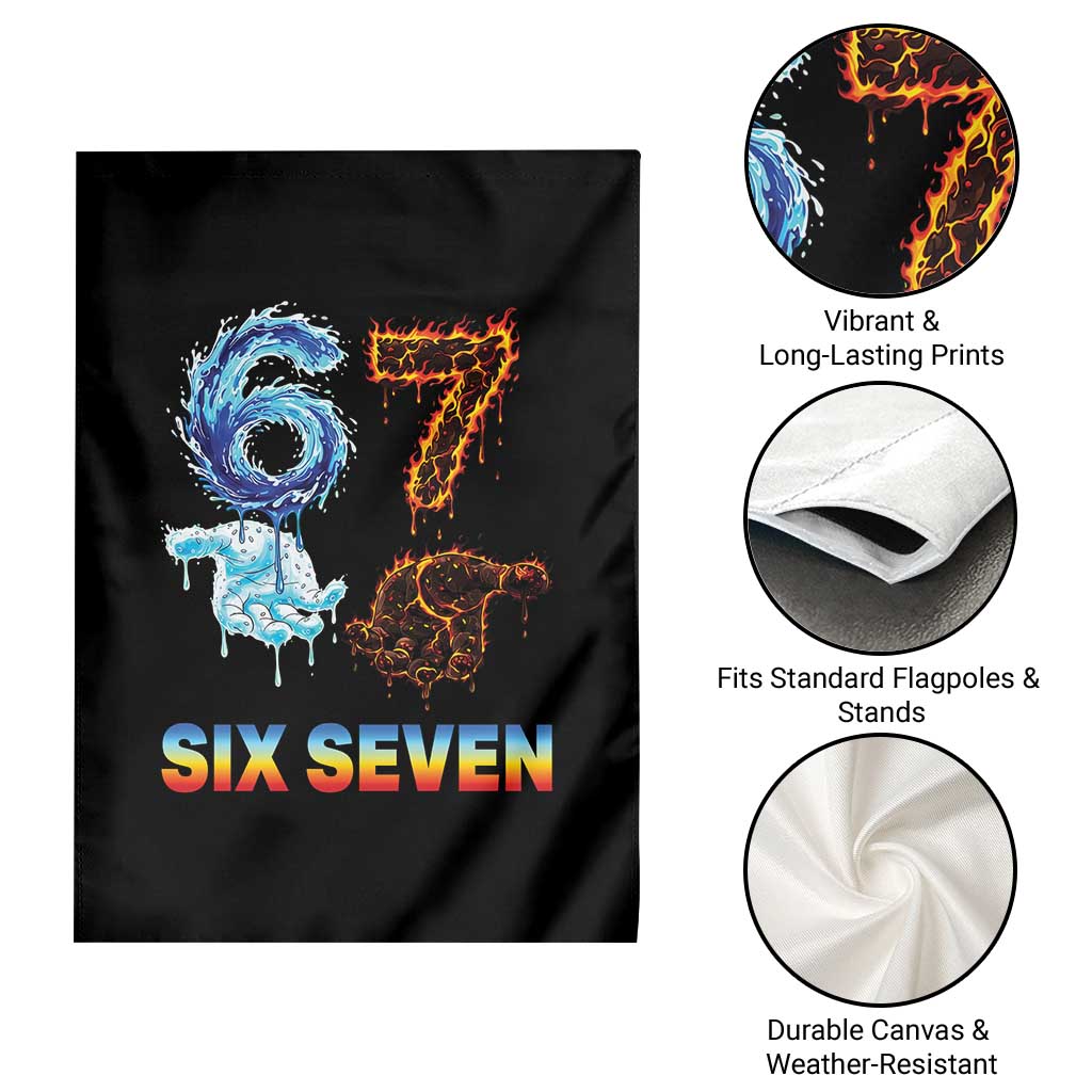 Water Fire Element Six Seven Garden Flag Trendy Meme Gift