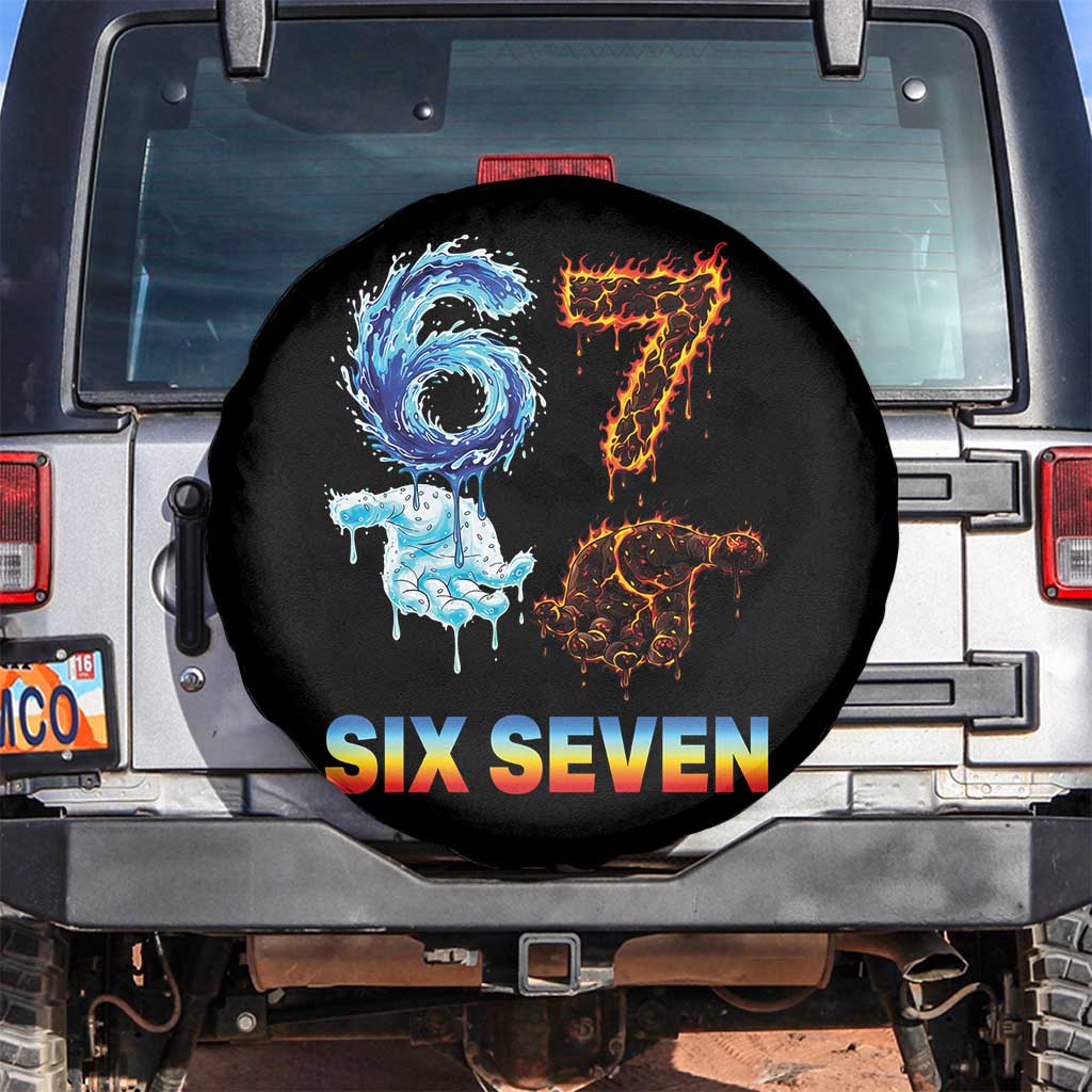 Water Fire Element Six Seven Spare Tire Cover Trendy Meme Gift
