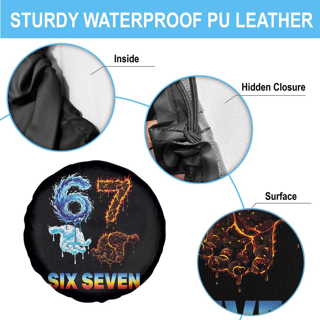 Water Fire Element Six Seven Spare Tire Cover Trendy Meme Gift