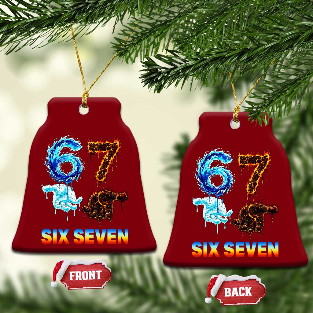 Water Fire Element Six Seven Ceramic Ornament Trendy Meme Gift