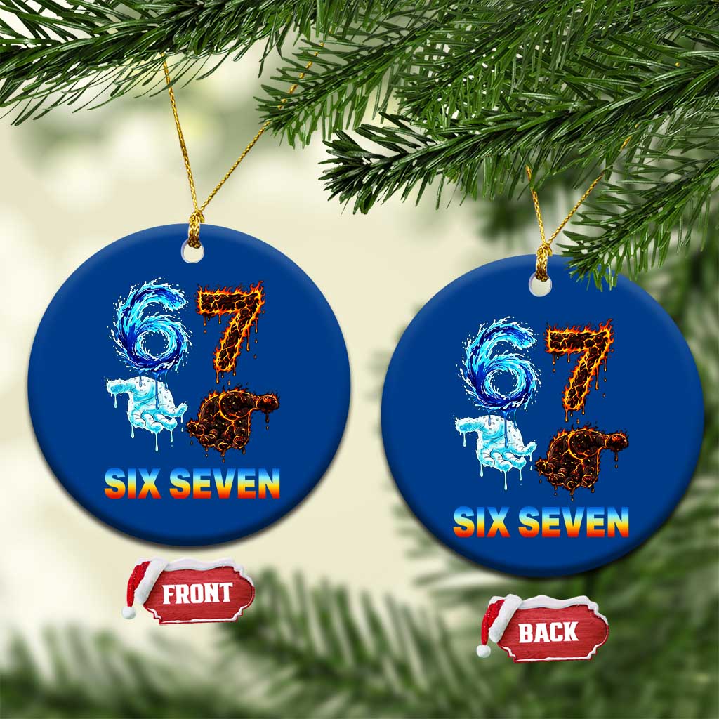 Water Fire Element Six Seven Ceramic Ornament Trendy Meme Gift