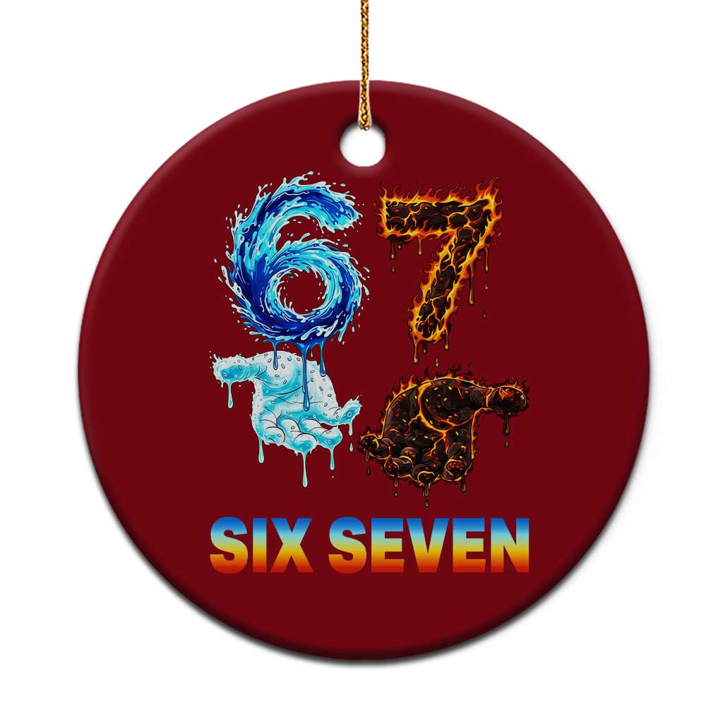 Water Fire Element Six Seven Ceramic Ornament Trendy Meme Gift