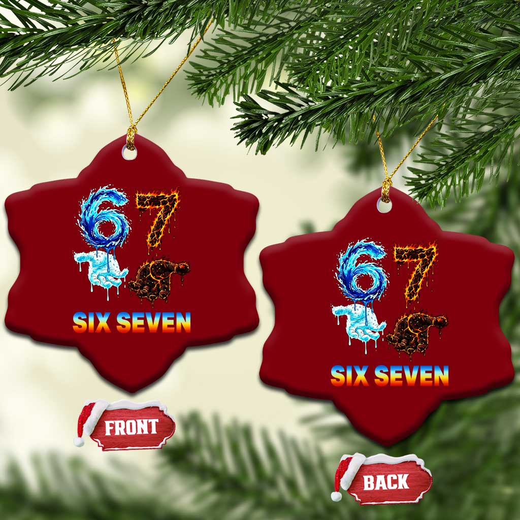 Water Fire Element Six Seven Ceramic Ornament Trendy Meme Gift