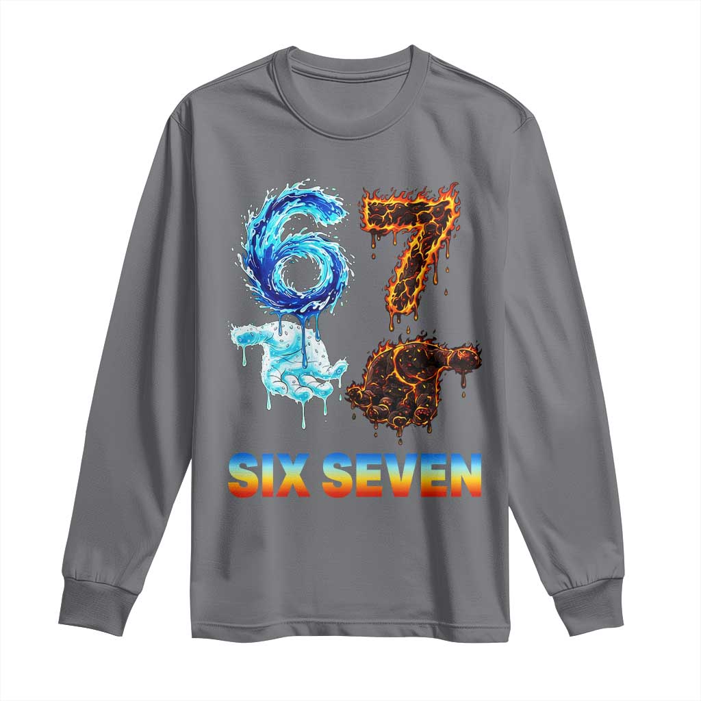 Water Fire Element Six Seven Long Sleeve Shirt Trendy Meme Gift