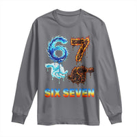 Water Fire Element Six Seven Long Sleeve Shirt Trendy Meme Gift