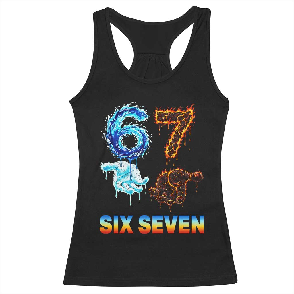 Water Fire Element Six Seven Racerback Tank Top Trendy Meme Gift