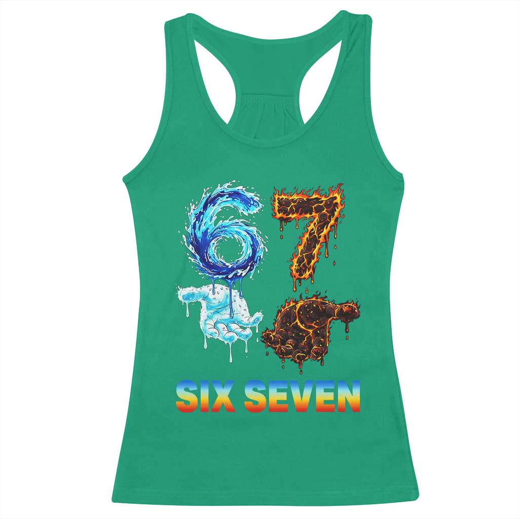Water Fire Element Six Seven Racerback Tank Top Trendy Meme Gift