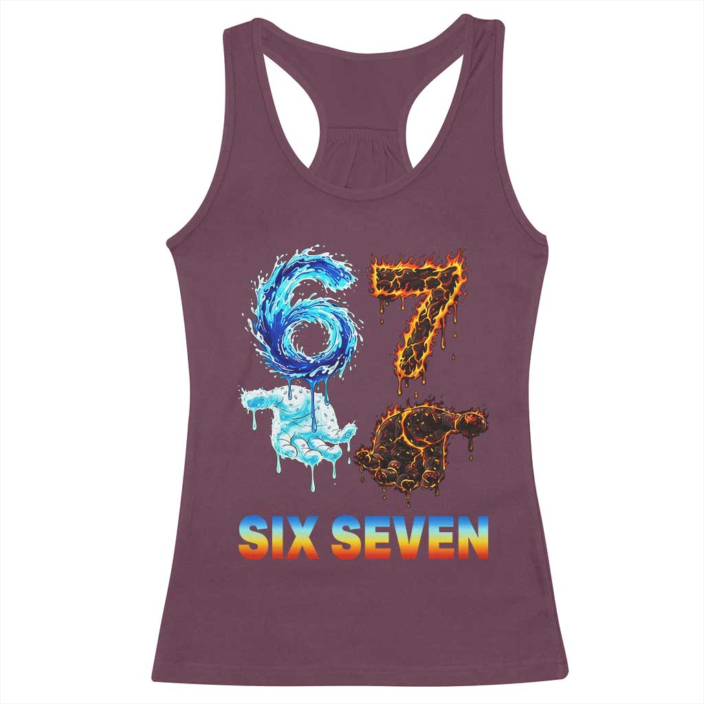 Water Fire Element Six Seven Racerback Tank Top Trendy Meme Gift