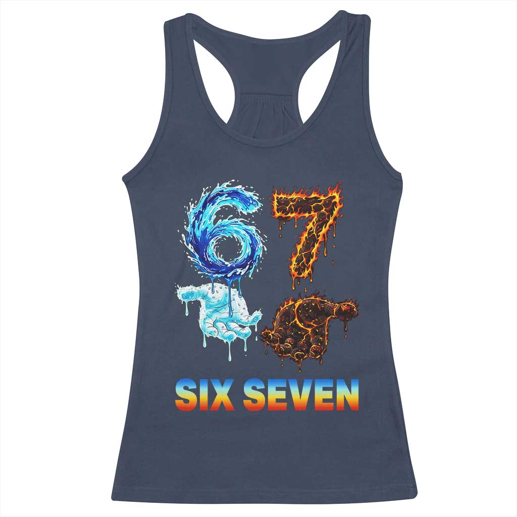 Water Fire Element Six Seven Racerback Tank Top Trendy Meme Gift
