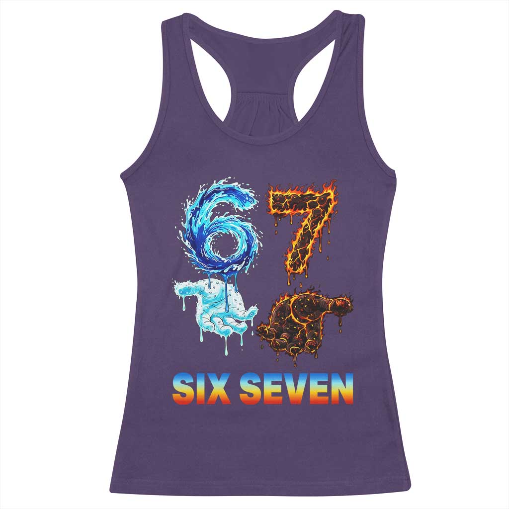 Water Fire Element Six Seven Racerback Tank Top Trendy Meme Gift