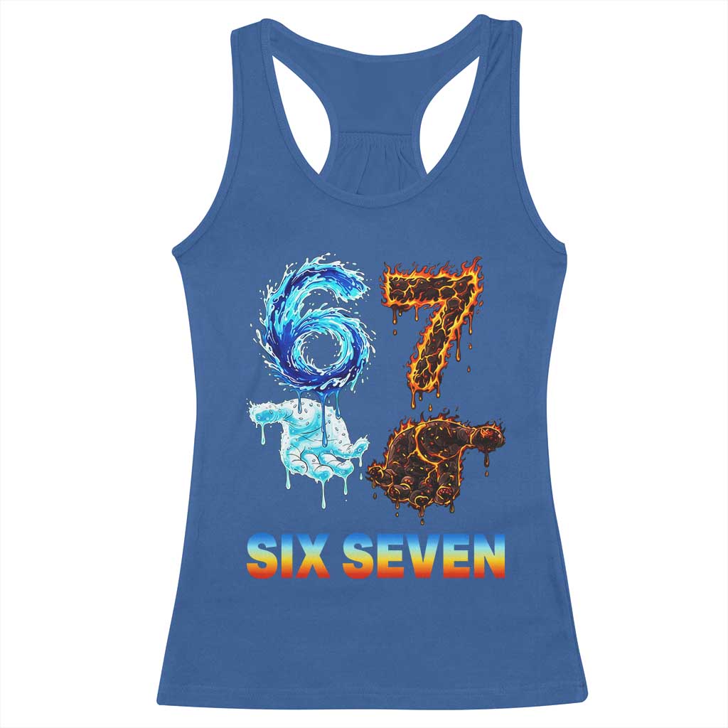Water Fire Element Six Seven Racerback Tank Top Trendy Meme Gift