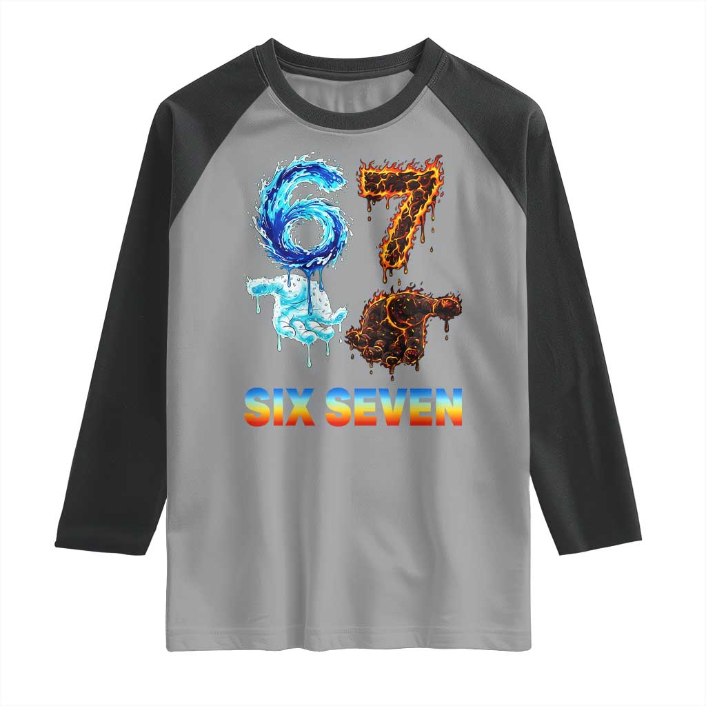 Water Fire Element Six Seven Raglan Shirt Trendy Meme Gift