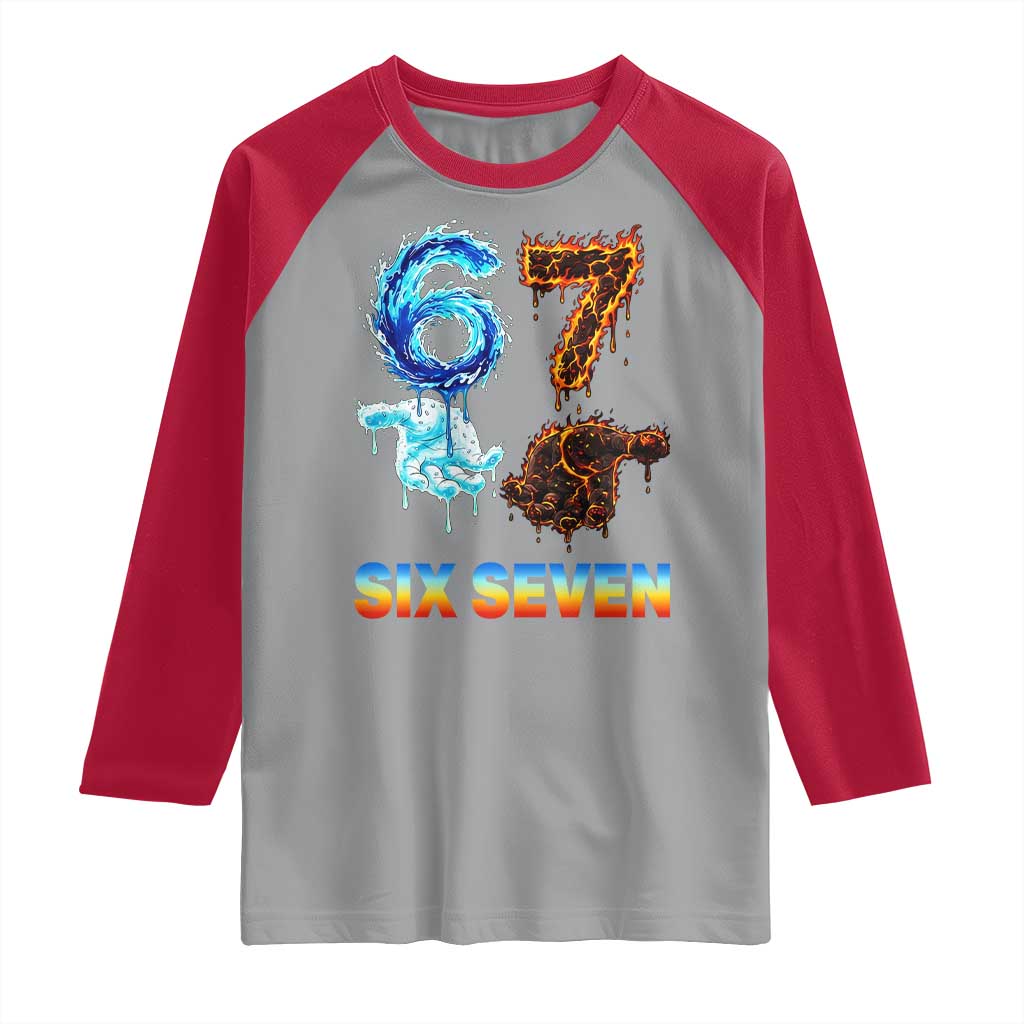 Water Fire Element Six Seven Raglan Shirt Trendy Meme Gift