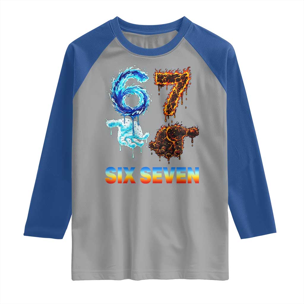 Water Fire Element Six Seven Raglan Shirt Trendy Meme Gift