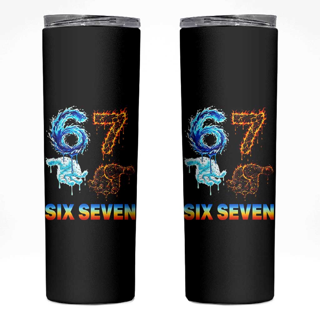 Water Fire Element Six Seven Skinny Tumbler Trendy Meme Gift