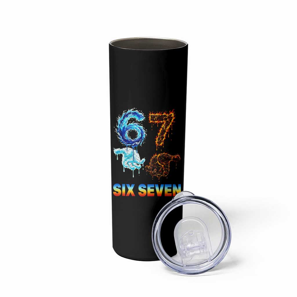 Water Fire Element Six Seven Skinny Tumbler Trendy Meme Gift